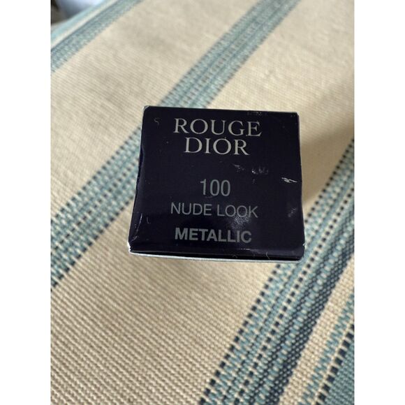 NIB DIOR Rouge Dior Lipstick 100 Nude Look Metallic - Picture 4 of 5